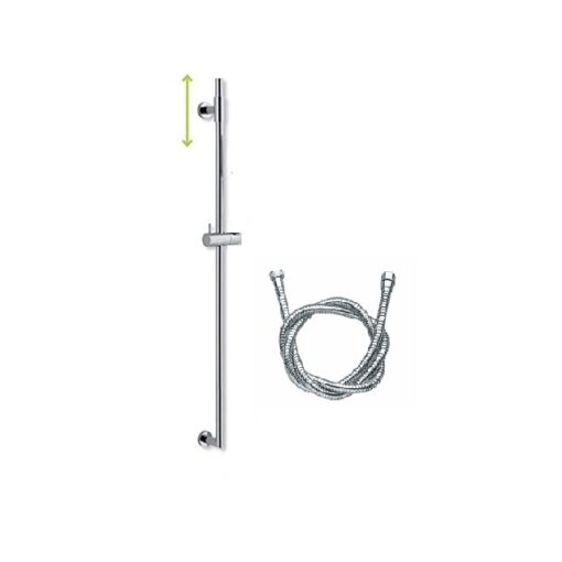 ASTA SALISCENDI REGOLABILE IN OTTONE CROMATO CON FLESSIBILE