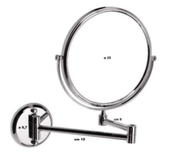 SPECCHIO INGRANDITORE DOPPIA FACCIA ø 20 CM, BRACCIO DOPPIO