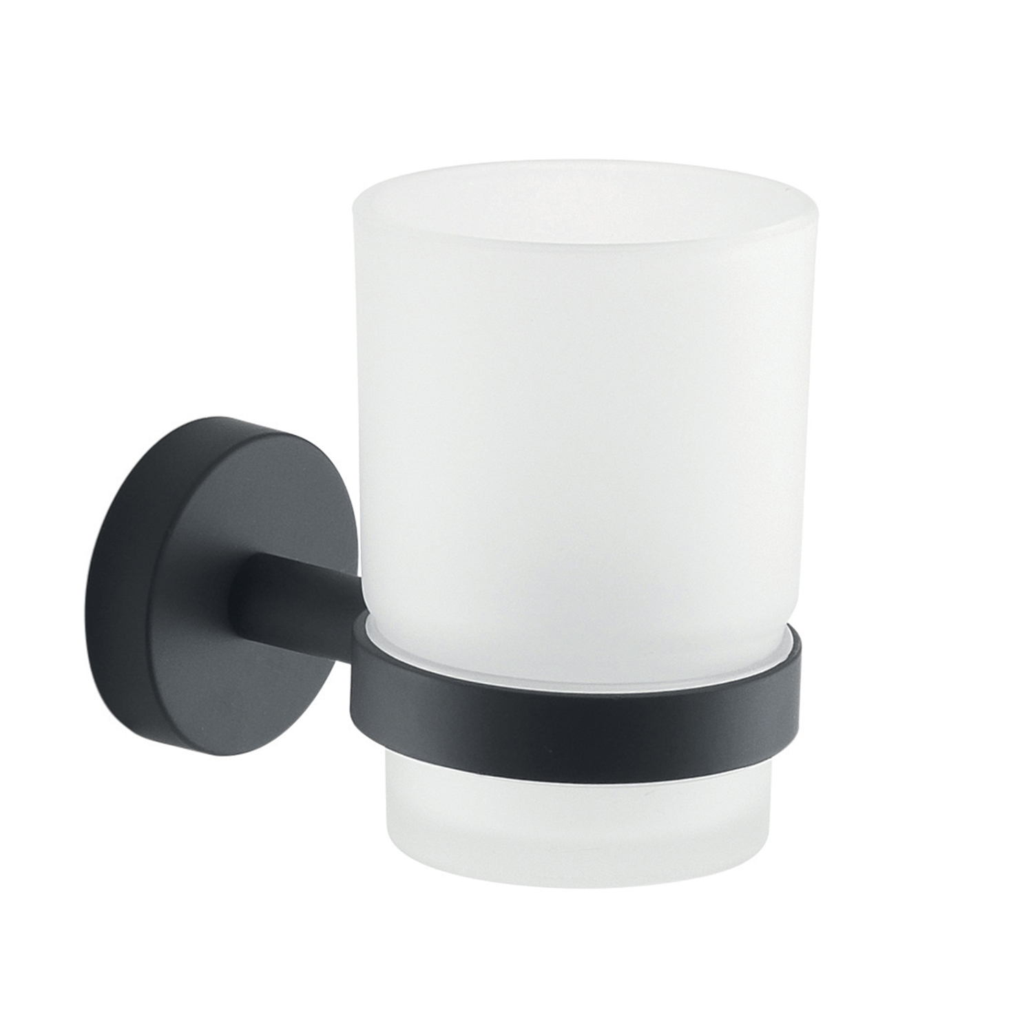 PORTASPAZZOLINI INOX SERIE BLACK, NERO OPACO