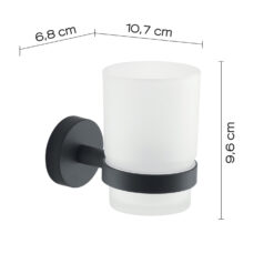 PORTASPAZZOLINI INOX SERIE BLACK, NERO OPACO - immagine 2
