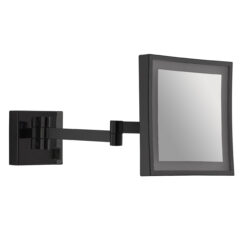 SPECCHIO COSMETICO INGRANDITORE(5x) LED A CORRENTE, NERO OPACO
